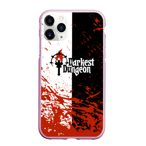 Чехол для iPhone 11 Pro Max матовый Darkest Dungeon DD Black White Logo, цвет розовый