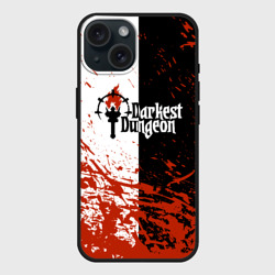 Чехол силиконовый для Apple iPhone 15 матовый Darkest Dungeon DD Black White Logo