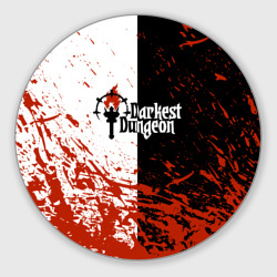 Круглый коврик для мышки Darkest Dungeon DD Black White Logo