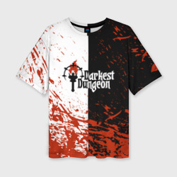 Женская футболка oversize 3D Darkest Dungeon DD Black White Logo