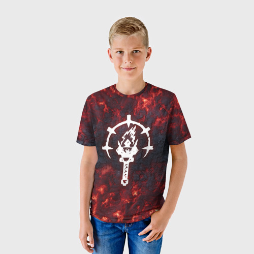 Детская футболка 3D с принтом Темнейшее подземелье | Эмблема, фото на моделе #1