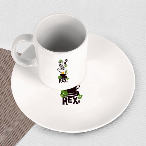 Набор: тарелка + кружка Чайный динозавр  - фото 3