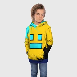Детская толстовка 3D Geometry Dash smile брызги красок - фото 2