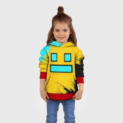Детская толстовка 3D Geometry Dash smile брызги красок - фото 2