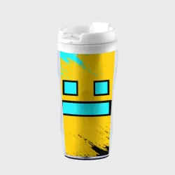 Термокружка-непроливайка Geometry Dash smile брызги красок
