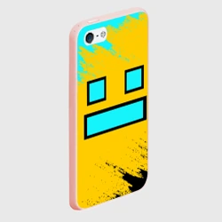 Чехол для iPhone 5/5S матовый Geometry Dash smile брызги красок - фото 2