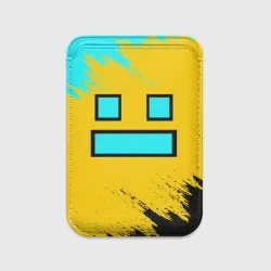 Картхолдер Magsafe магнитный Geometry Dash smile брызги красок