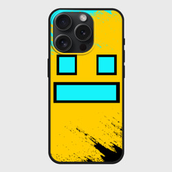 Чехол силиконовый для Apple iPhone 15 Pro матовый Geometry Dash smile брызги красок
