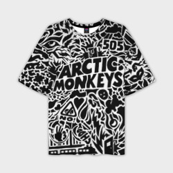 Мужская футболка oversize 3D Arctic monkeys Pattern
