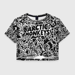 Женская футболка Crop-top 3D Arctic monkeys Pattern