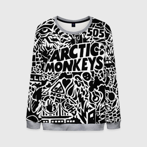 Мужской свитшот 3D Arctic monkeys Pattern, цвет меланж