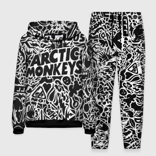 Мужской костюм с толстовкой 3D Arctic monkeys Pattern, цвет черный