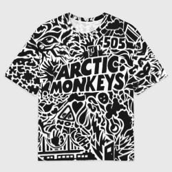 Мужская футболка oversize 3D Arctic monkeys Pattern