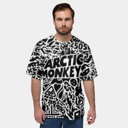 Мужская футболка oversize 3D Arctic monkeys Pattern - фото 2
