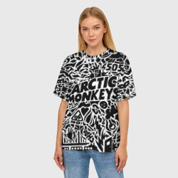 Женская футболка oversize 3D Arctic monkeys Pattern - фото 2