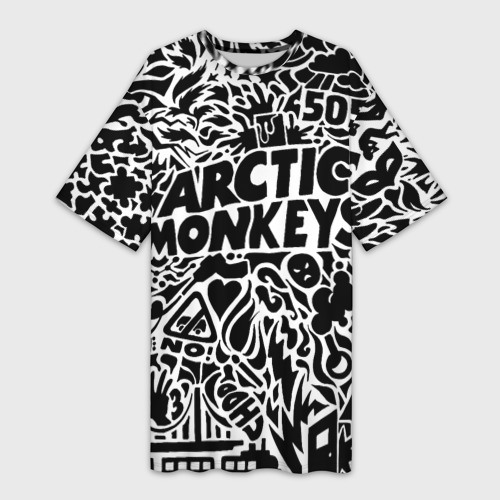 Платье-футболка 3D Arctic monkeys Pattern, цвет 3D печать