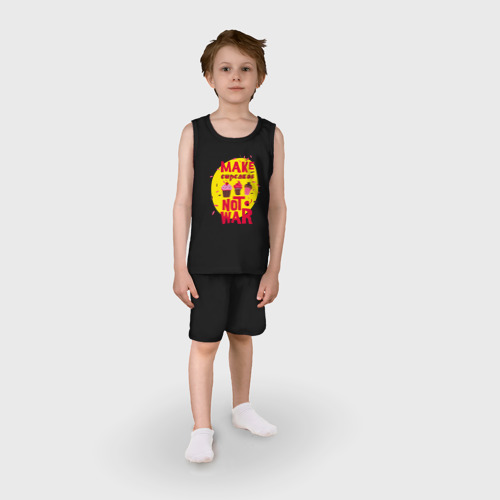 Детская пижама с шортами хлопок Капкейки, цвет черный - фото 3