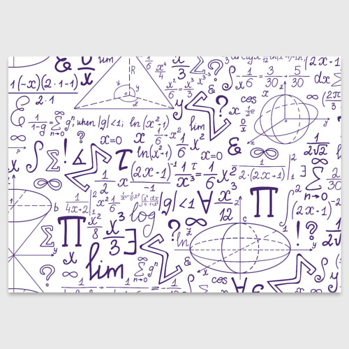 Поздравительная открытка Математические формулы наука, цвет белый