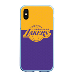 Чехол для iPhone XS Max матовый Lakers line hexagon sport