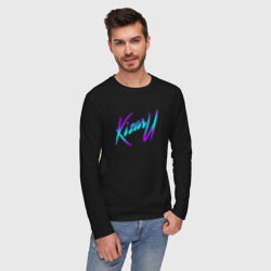 Мужской лонгслив хлопок Кизару неон лого Kizaru neon logo - фото 2