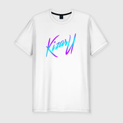 Мужская футболка хлопок Slim Кизару неон лого Kizaru neon logo