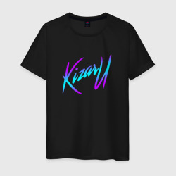 Мужская футболка хлопок Кизару неон лого Kizaru neon logo