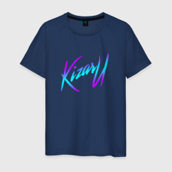 Мужская футболка хлопок Кизару неон лого Kizaru neon logo