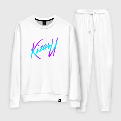 Женский костюм хлопок Кизару неон лого Kizaru neon logo, цвет белый