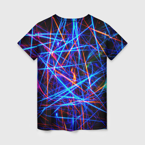 Женская футболка 3D Neon lines Glowing Effect, цвет 3D печать - фото 2