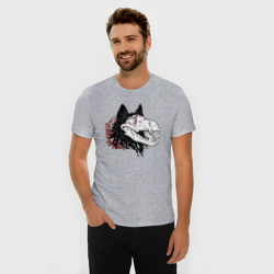 Мужская футболка хлопок Slim Fashionable avant-garde wolf - фото 2