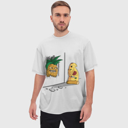Мужская футболка oversize 3D Here's pineapple! - фото 2