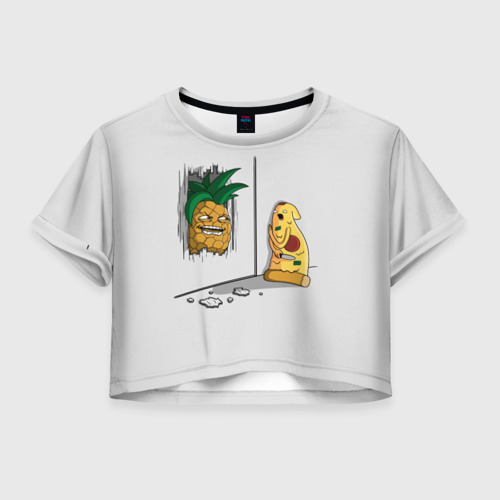 Женская футболка Crop-top 3D Here's pineapple!, цвет 3D печать