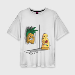 Женская футболка oversize 3D Here's pineapple!