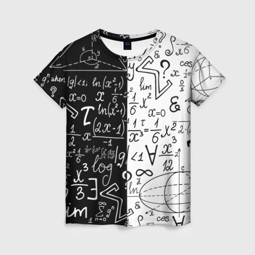 Женская футболка 3D Формулы физики и математики, цвет 3D печать