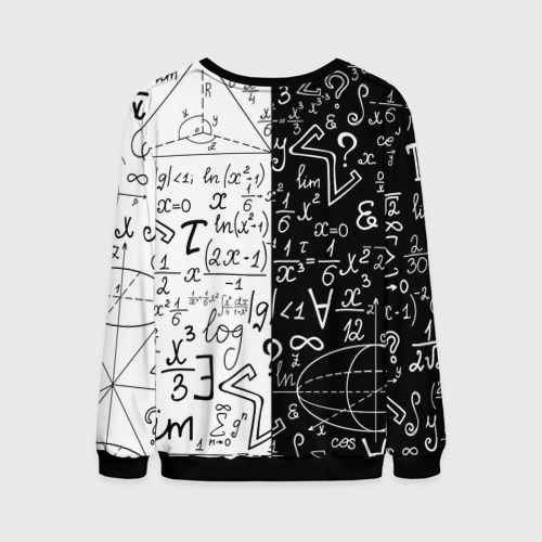 Мужской свитшот 3D Формулы физики и математики, цвет черный - фото 2