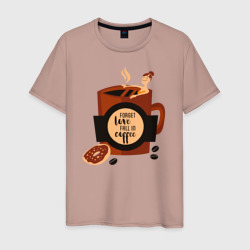 Мужская футболка хлопок Девушка в кофейной чашке