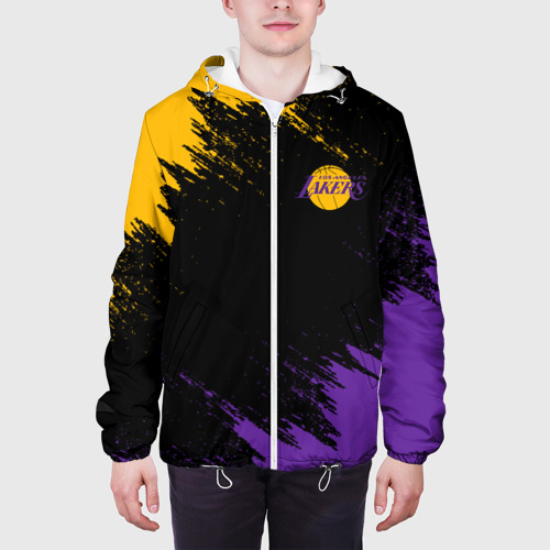 Мужская куртка 3D Lakers брызги красок, цвет 3D печать - фото 4