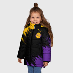 Зимняя куртка для девочек 3D Lakers брызги красок - фото 2