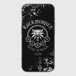 Чехол для iPhone 16 силиконовый с защитой камеры Ведьмак: Каер Морхен школа волка