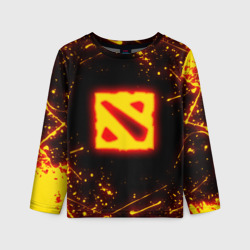 Детский лонгслив 3D Dota 2 fire logo Дота 2 огненный лого