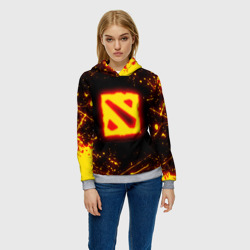 Женская толстовка 3D Dota 2 fire logo Дота 2 огненный лого - фото 2