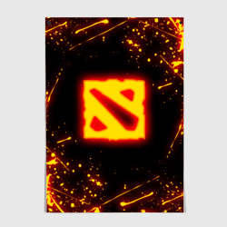 Постер Dota 2 fire logo Дота 2 огненный лого