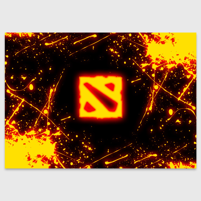 Поздравительная открытка Dota 2 fire logo Дота 2 огненный лого — купить по  цене 155 руб в интернет-магазине #2956403