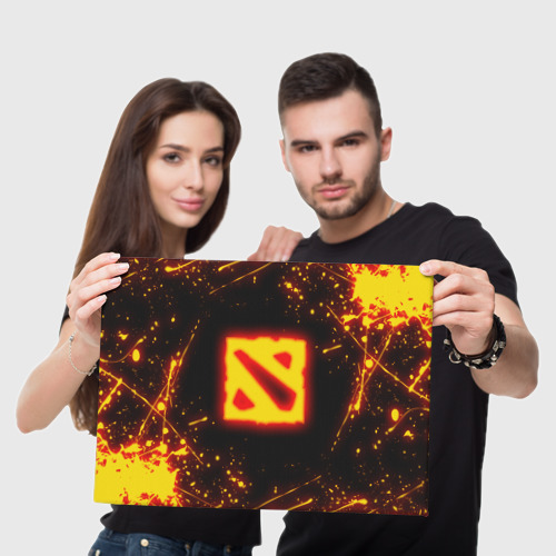 Холст прямоугольный Dota 2 fire logo Дота 2 огненный лого, цвет 3D печать - фото 5