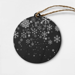 Деревянная игрушка круг [Снежинки] - Новый год