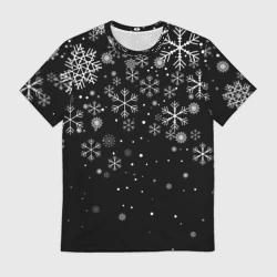Мужская футболка 3D [Снежинки] - Новый год