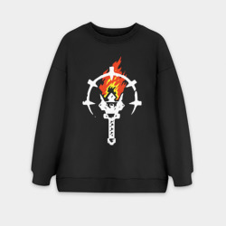 Женский свитшот oversize без начеса хлопок Darkest dungeon logo