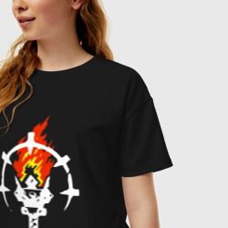 Женская футболка хлопок Oversize Darkest dungeon logo - фото 2