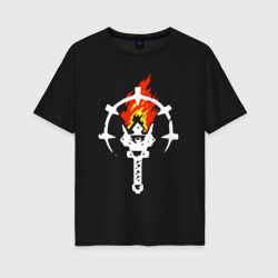 Женская футболка хлопок Oversize Darkest dungeon logo