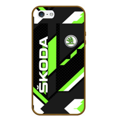 Чехол для iPhone 5/5S матовый Шкода геометрия линии Skoda geometry sport